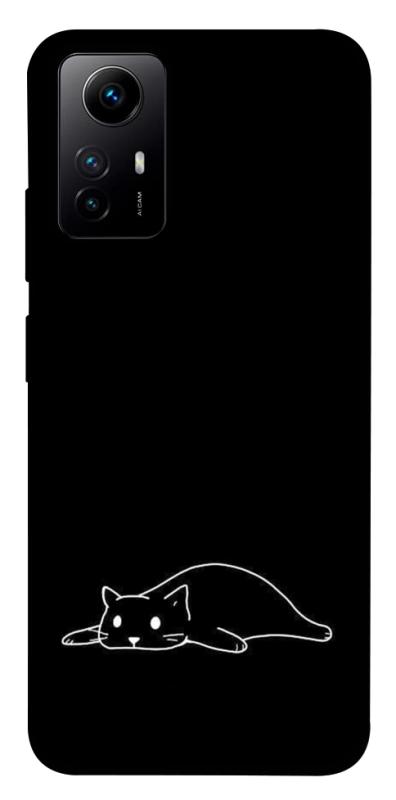 Чехол itsPrint Lazy cat для Xiaomi Redmi Note 12S, black, купить оптом с доставкой
