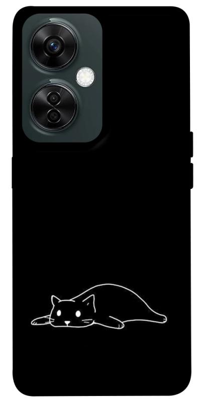 Чехол itsPrint Lazy cat для OnePlus Nord CE 3 Lite, black, купить оптом с доставкой