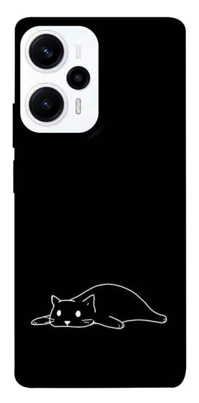 Чохол itsPrint Lazy cat для Xiaomi Poco F5 / Note 12 Turbo, black, купити оптом з доставкою