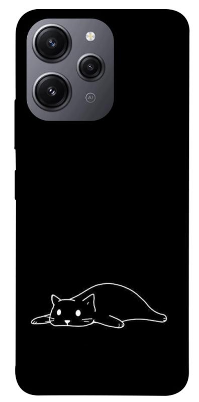 Чохол itsPrint Lazy cat для Xiaomi Redmi 12, black, купити оптом з доставкою