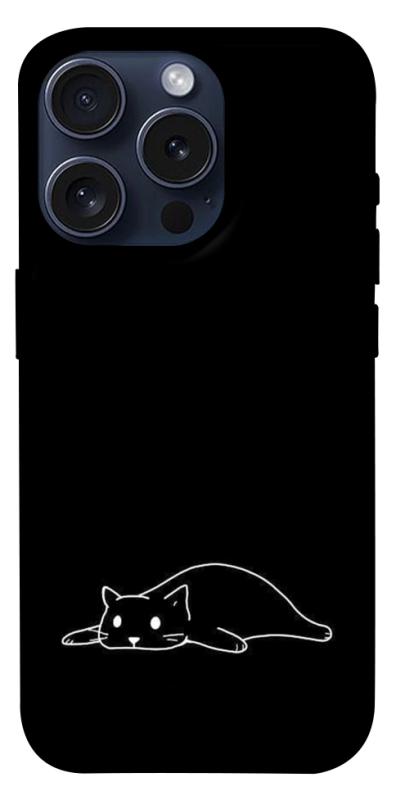 Чохол itsPrint Lazy cat для Apple iPhone 15 Pro (6.1"), black, купити оптом з доставкою