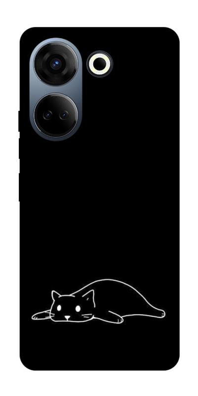 Чохол itsPrint Lazy cat для TECNO Camon 20 Pro (CK7n), black, купити оптом з доставкою