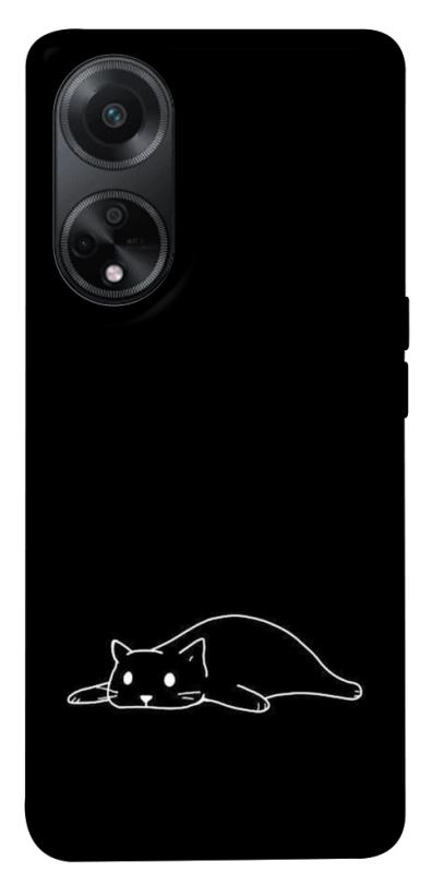 Чохол itsPrint Lazy cat для Oppo A58 4G, black, купити оптом з доставкою