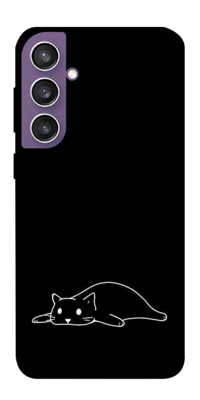 Чехол itsPrint Lazy cat для Samsung Galaxy S23 FE, black, купить оптом с доставкой