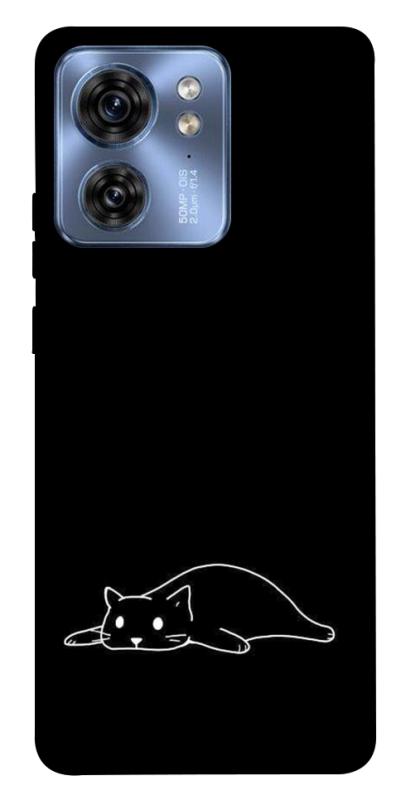 Чохол itsPrint Lazy cat для Motorola Edge 40, black, купити оптом з доставкою