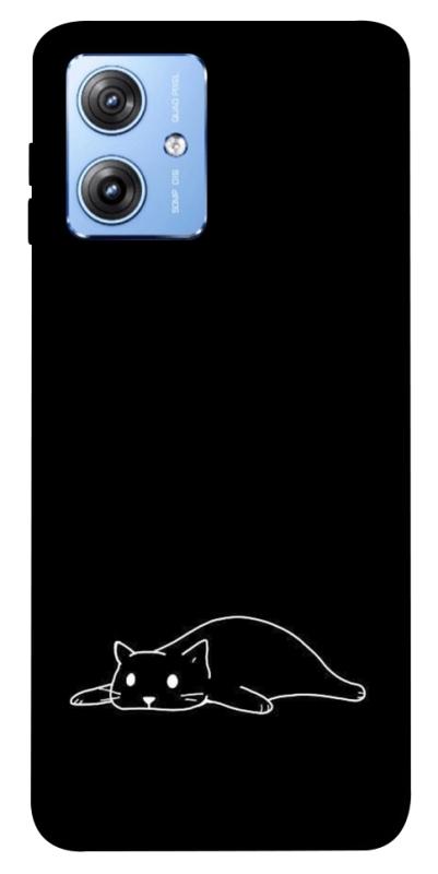 Чохол itsPrint Lazy cat для Motorola Moto G84, black, купити оптом з доставкою