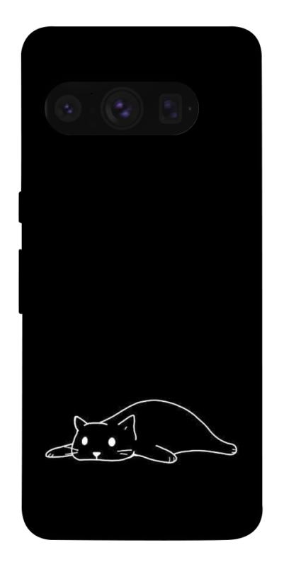 Чехол itsPrint Lazy cat для Google Pixel 8 Pro, black, купить оптом с доставкой