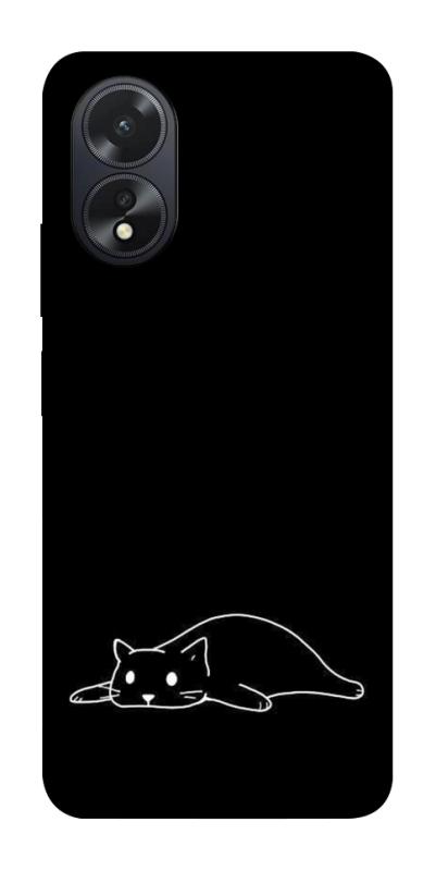 Чехол itsPrint Lazy cat для Oppo A38, black, купить оптом с доставкой