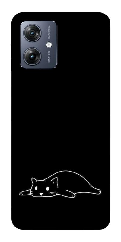 Чохол itsPrint Lazy cat для Motorola Moto G54, black, купити оптом з доставкою