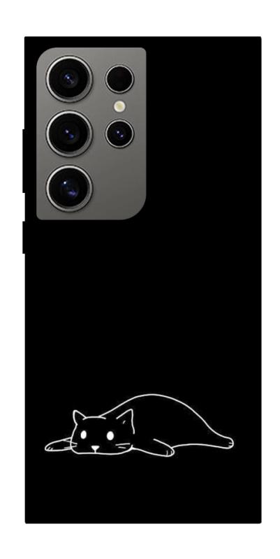 Чехол itsPrint Lazy cat для Samsung Galaxy S24 Ultra, black, купить оптом с доставкой