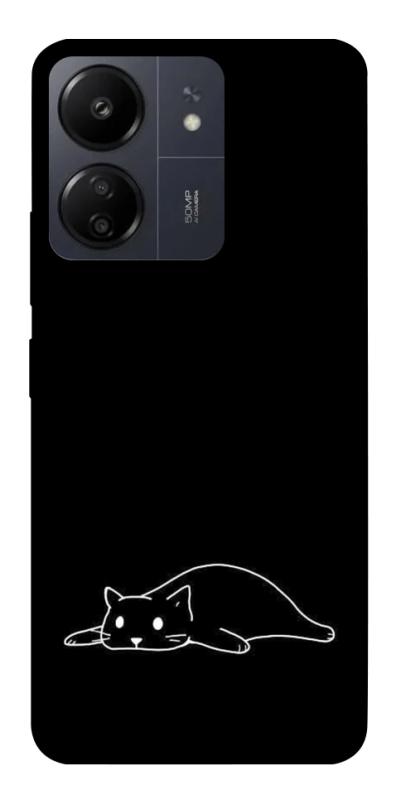 Чехол itsPrint Lazy cat для Xiaomi Redmi 13C, black, купить оптом с доставкой