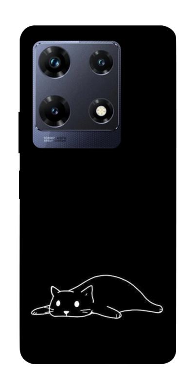 Чехол itsPrint Lazy cat для Infinix Note 30 Pro, black, купить оптом с доставкой