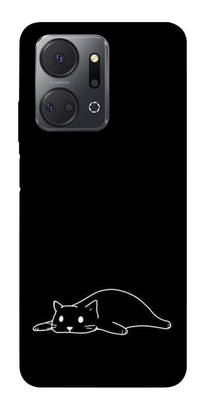 Чохол itsPrint Lazy cat для Huawei Honor X7a, black, купити оптом з доставкою