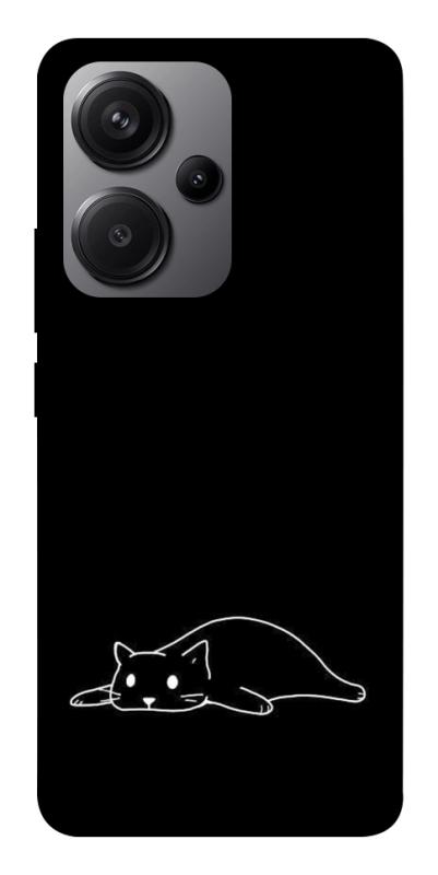 Чохол itsPrint Lazy cat для Xiaomi Redmi Note 13 Pro+, black, купити оптом з доставкою