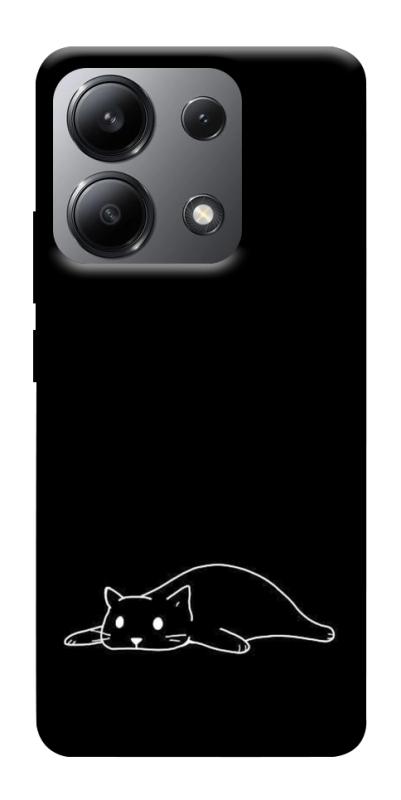 Чохол itsPrint Lazy cat для Xiaomi Redmi Note 13 4G, black, купити оптом з доставкою