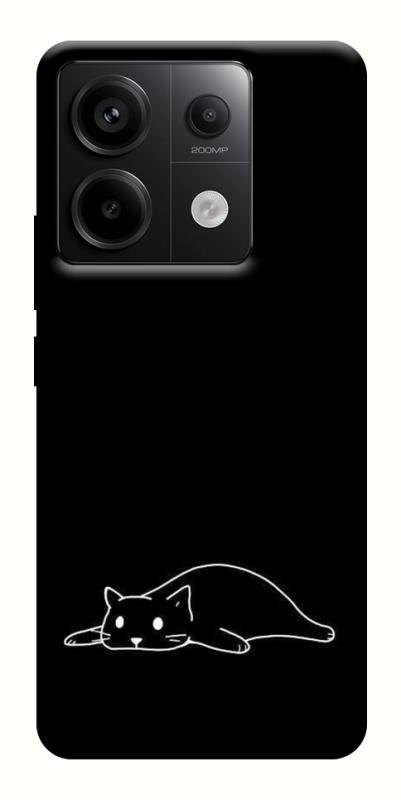Чехол itsPrint Lazy cat для Xiaomi Redmi Note 13 Pro 4G, black, купить оптом с доставкой