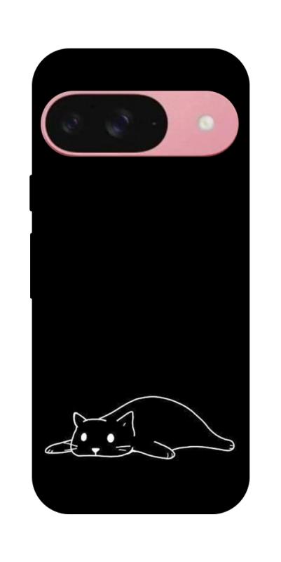 Чехол itsPrint Lazy cat для Google Pixel 9, black, купить оптом с доставкой