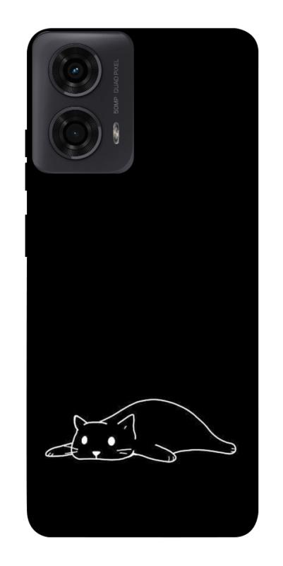 Чехол itsPrint Lazy cat для Motorola Moto G24, black, купить оптом с доставкой