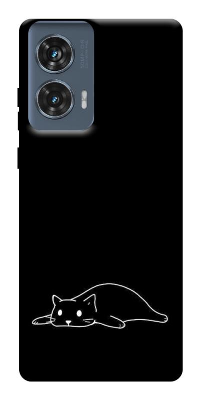 Чохол itsPrint Lazy cat для Motorola Edge 50 Fusion, black, купити оптом з доставкою