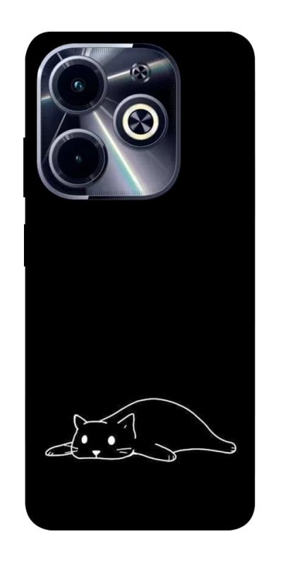 Чохол itsPrint Lazy cat для Infinix Hot 40i, black, купити оптом з доставкою