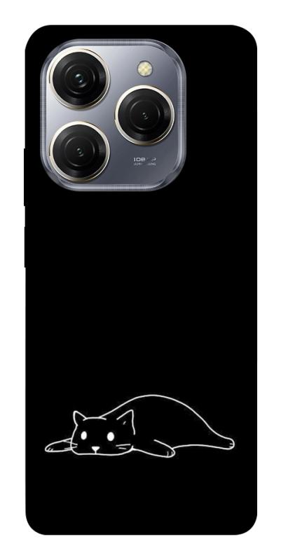 Чехол itsPrint Lazy cat для TECNO Spark 20 Pro, black, купить оптом с доставкой