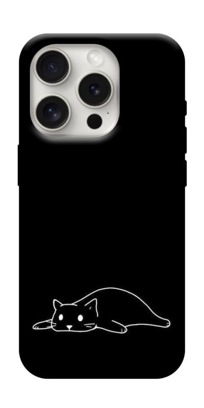 Чохол itsPrint Lazy cat для Apple iPhone 16 Pro (6.3"), black, купити оптом з доставкою
