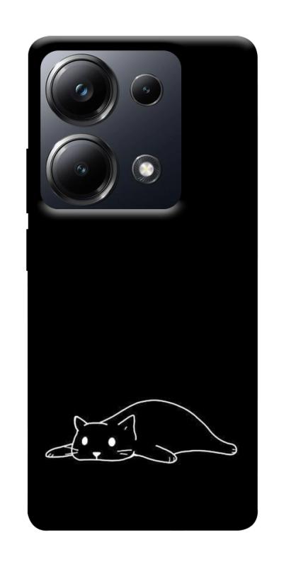 Чохол itsPrint Lazy cat для Xiaomi Redmi 13 4G / Poco M6 4G, black, купити оптом з доставкою