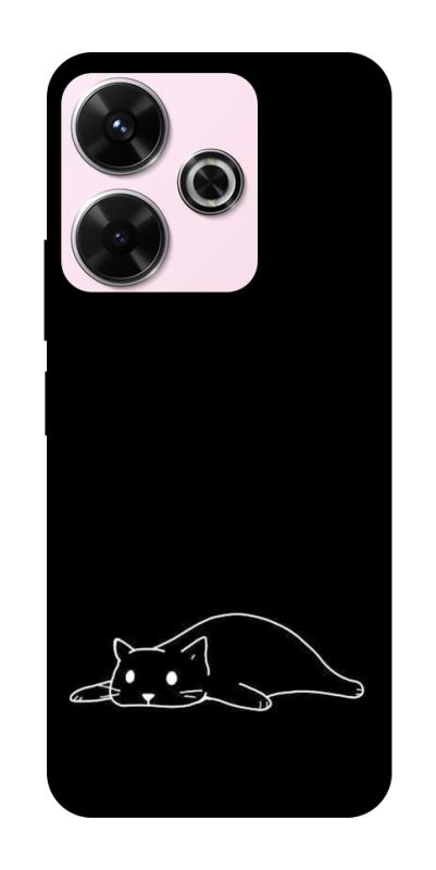 Чохол itsPrint Lazy cat для Xiaomi Redmi 13 4G / Poco M6 4G, black, купити оптом з доставкою