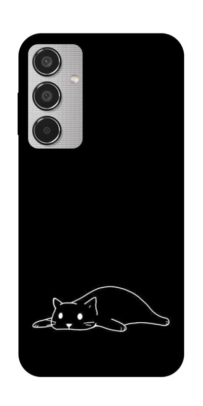 Чехол itsPrint Lazy cat для Samsung Galaxy M35 5G, black, купить оптом с доставкой