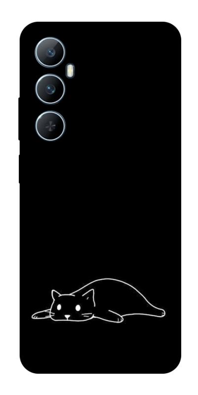 Чохол itsPrint Lazy cat для Realme C65 4G, black, купити оптом з доставкою