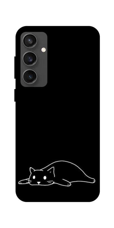 Чехол itsPrint Lazy cat для Samsung Galaxy S24 FE, black, купить оптом с доставкой