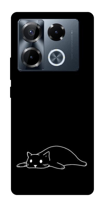 Чохол itsPrint Lazy cat для Infinix Note 40 Pro 4G, black, купити оптом з доставкою