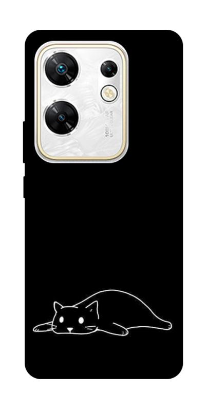 Чехол itsPrint Lazy cat для Infinix Zero 30 4G, black, купить оптом с доставкой