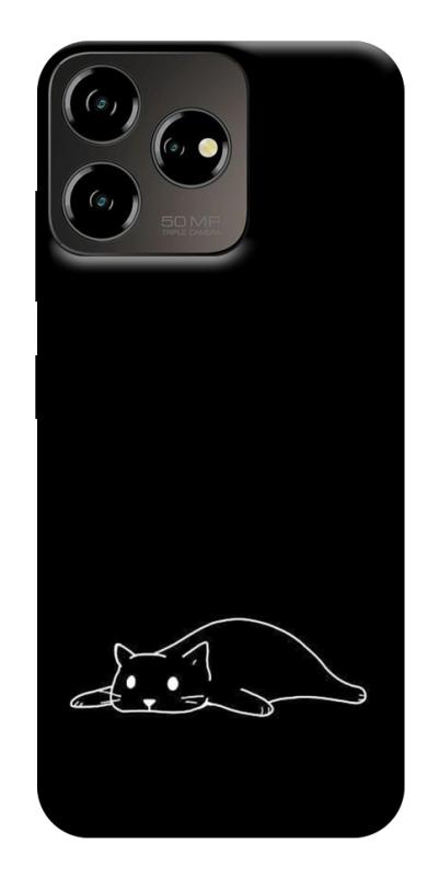 Чехол itsPrint Lazy cat для ZTE Blade V50 Desing 4G, black, купить оптом с доставкой