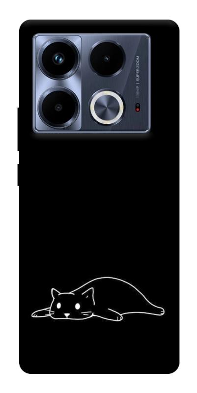 Чохол itsPrint Lazy cat для Infinix Note 40 4G, black, купити оптом з доставкою