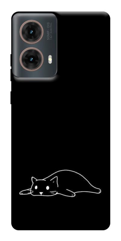 Чохол itsPrint Lazy cat для Motorola Moto G85, black, купити оптом з доставкою
