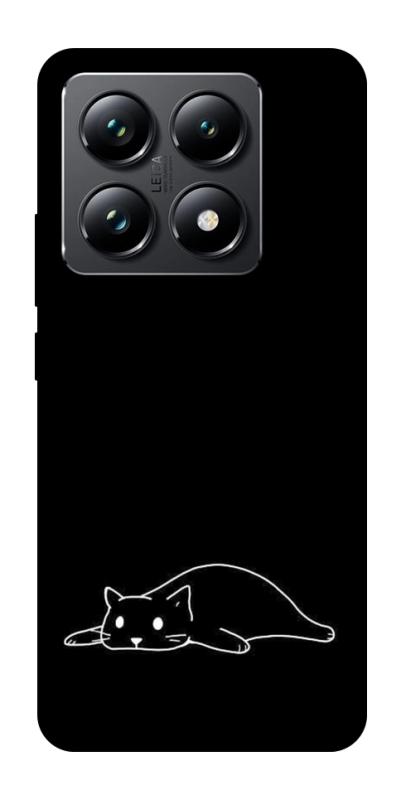 Чохол itsPrint Lazy cat для Xiaomi 14T Pro, black, купити оптом з доставкою