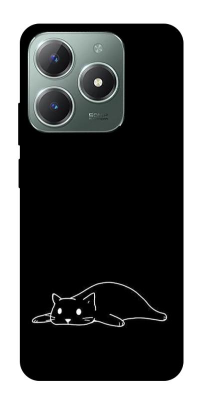 Чохол itsPrint Lazy cat для Realme C61 4G, black, купити оптом з доставкою
