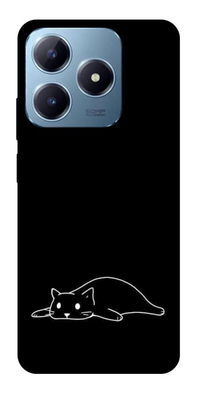 Чохол itsPrint Lazy cat для Realme C63 4G, black, купити оптом з доставкою