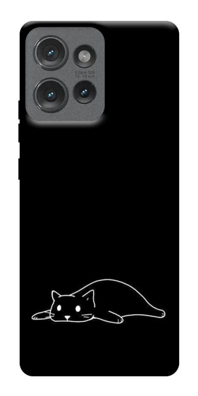 Чохол itsPrint Lazy cat для Motorola Edge 50, black, купити оптом з доставкою