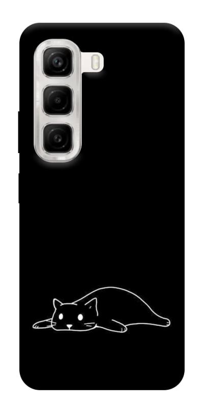 Чехол itsPrint Lazy cat для Infinix Hot 50 4G, black, купить оптом с доставкой