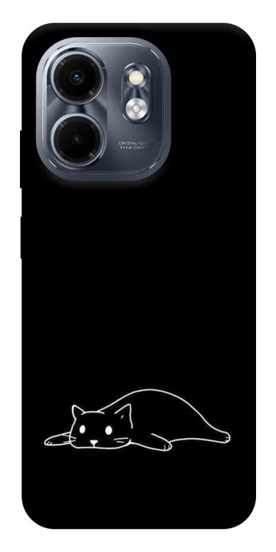 Чохол itsPrint Lazy cat для Infinix Smart 9 4G / Hot 50i, black, купити оптом з доставкою