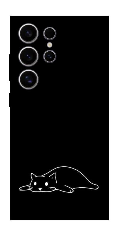 Чохол itsPrint Lazy cat для Samsung Galaxy S25 Ultra, black, купити оптом з доставкою