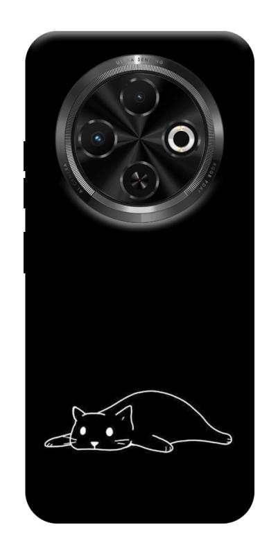 Чохол itsPrint Lazy cat для TECNO Spark 30C, black, купити оптом з доставкою
