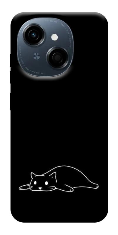 Чохол itsPrint Lazy cat для TECNO Spark Go 1, black, купити оптом з доставкою