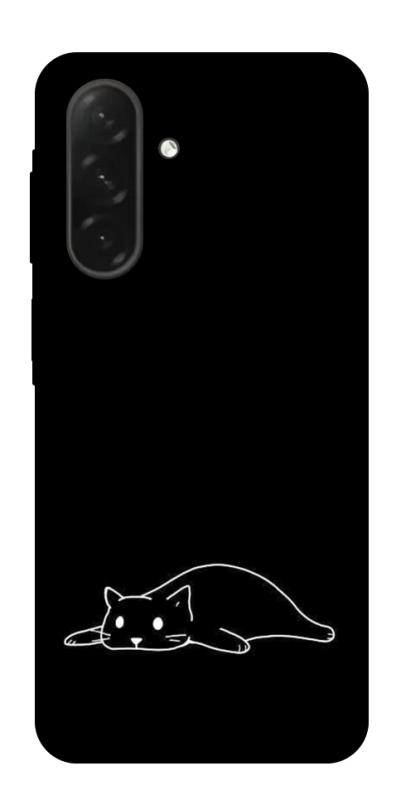 Чехол itsPrint Lazy cat для Samsung Galaxy A26 5G, black, купить оптом с доставкой