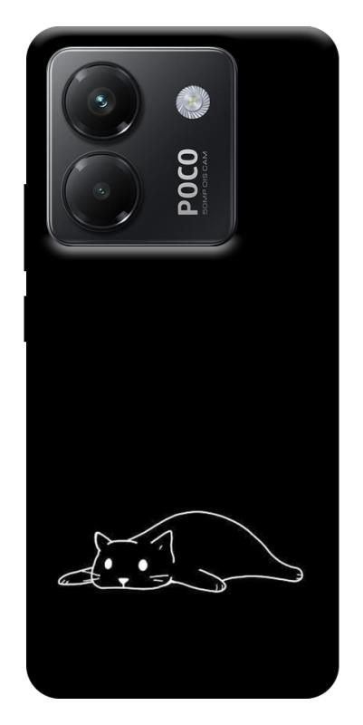 Чохол itsPrint Lazy cat для Xiaomi Poco M7 Pro 5G, black, купити оптом з доставкою