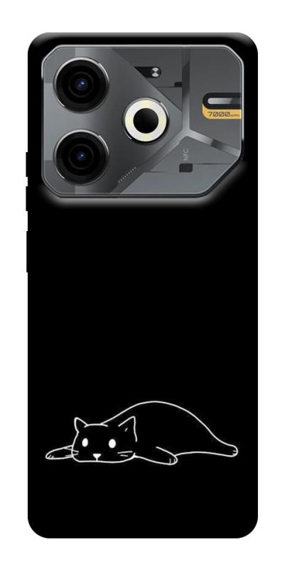 Чохол itsPrint Lazy cat для TECNO Pova 6 Neo (LI6), black, купити оптом з доставкою