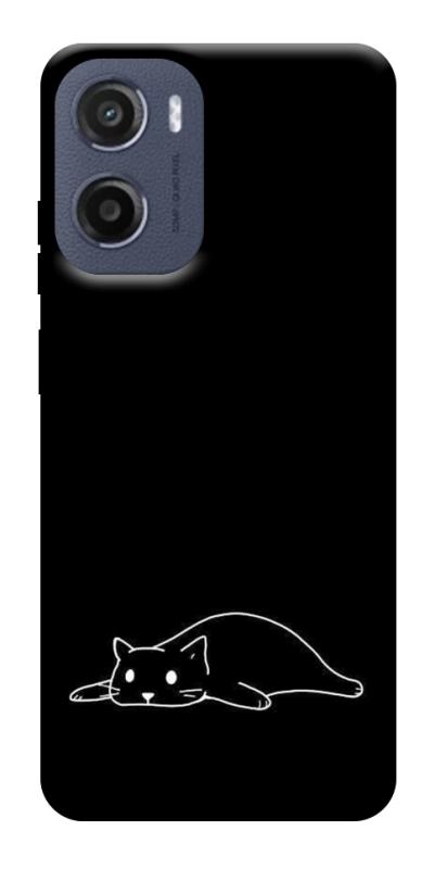 Чохол itsPrint Lazy cat для Motorola Moto G05, black, купити оптом з доставкою