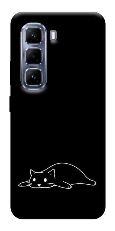Чохол itsPrint Lazy cat для Infinix Hot 50 Pro, black, купити оптом з доставкою